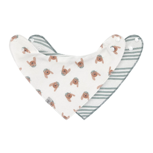 [570066] Laessig | Spuugdoekje Tiny Team Dog Cowl-Neck Drukknopensluiting 2-pack