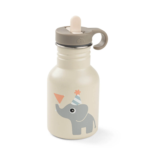 [570208] Done By Deer | Drinkfles Celebration Sand Metaal Ecru 350ml
