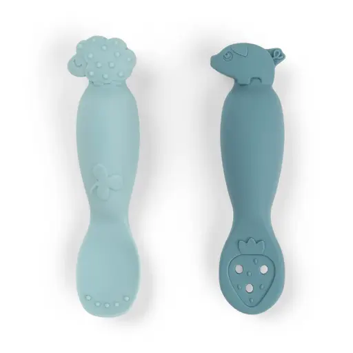[570261] Done by Deer | Lepel Tiny Farm Learning Spoon Set Blauw 