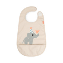 [570267] Done by Deer | Slabbetje Celebration Bib Velcro met Kruimelvanger Sand 