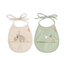[570268] Done by deer | Slabbetje Celebration met Kruimelvanger  Groen/Sand 2-pack