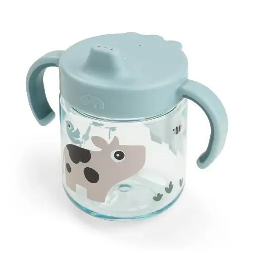 [570278] Done By Deer | Drinkbeker Tiny Farm Blue Handvaten Drinktuit Learning Spout Blauw