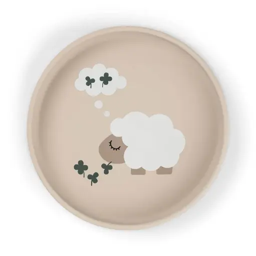 [570301] Done By Deer | Plat Bord Tiny Farm Stick&Stay Plate Siliconen Ecru