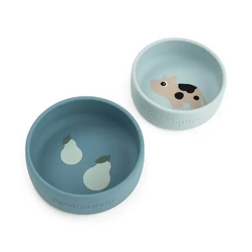 [570307] Done By Deer | Kom Dotti Bowl Set Siliconen Blauw 2-pack