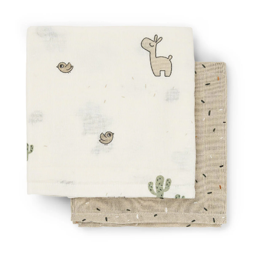 [570326] Done by Deer | Tetra Doek Lalee Burp Cloth Sand 65x65cm 2-pack