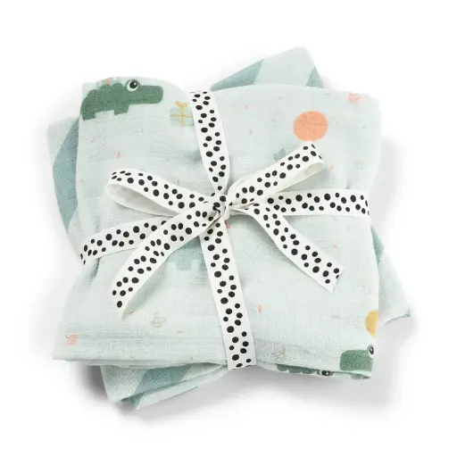[570331] Done by Deer | Tetra Doek Celebration Burp Cloth Blauw 65x65cm 2-pack