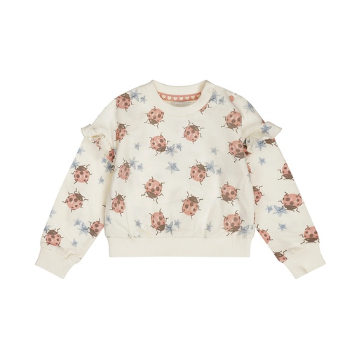 Dirkje | Sweater Girls Ladybug Off White