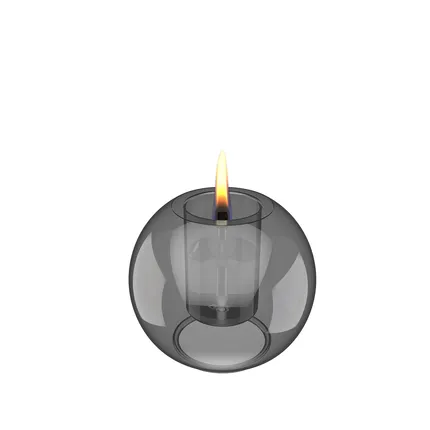 [571108] Tenderflame | Kaars Globus uit Glas Grijs Ø10 H8,8cm
