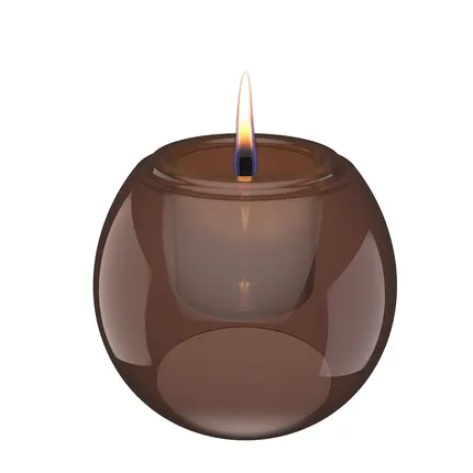[571109] Tenderflame | Kaars Globus uit Glas Amber Ø15 H12,5cm