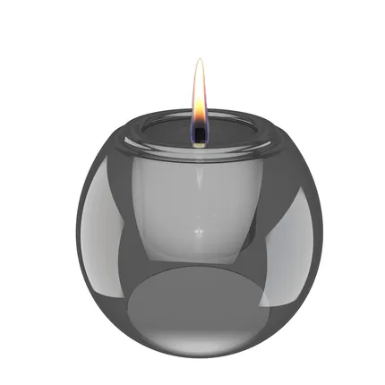 [571110] Tenderflame | Kaars Globus uit Glas Grijs Ø15x12,5cm