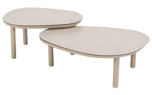 [571182] 4SO | Tuintafel Monroe Coffee Table Set Latte 65x32h en 80x27h 2-delig