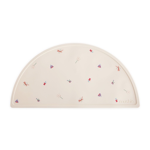 [571679] Mushie | Placemat Circus Silicone Waterafstotend Ecru