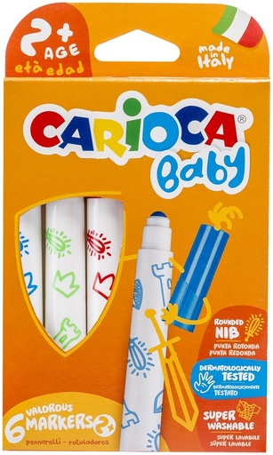 [572079] Carioca | Stift Baby Afwasbare Inkt +2Y 6-pack