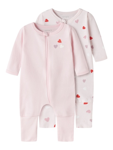 Name it | Kruippak Girls Zip Summer Sand/Deauville Mauve 2-pack