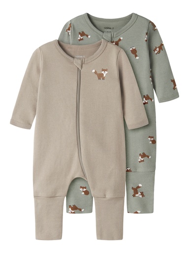 Name it | Kruippak Boys Fox Zip Shadow/Aluminum