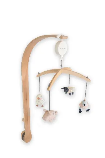 [573734] Bamboom | Muziekmobiel The Farm Hout/Gebreide Boerderij Speeltjes