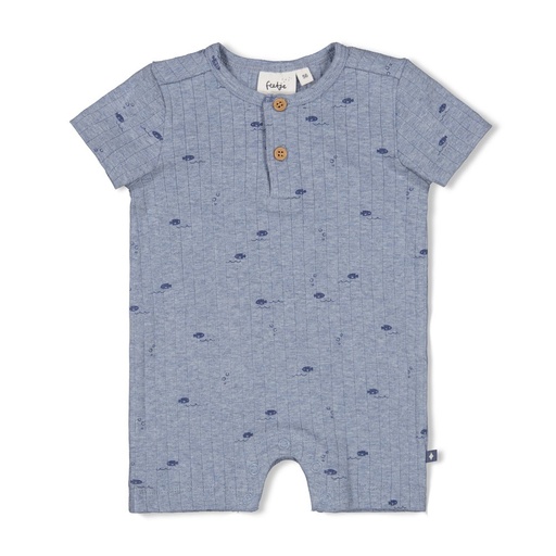 Feetje | Kruippak Boys Blue Ocean Blue Melange