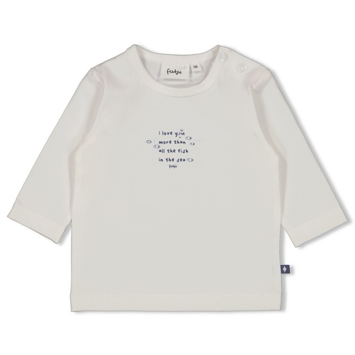 Feetje | T-shirt Boys Blue Ocean Longsleeve Off White
