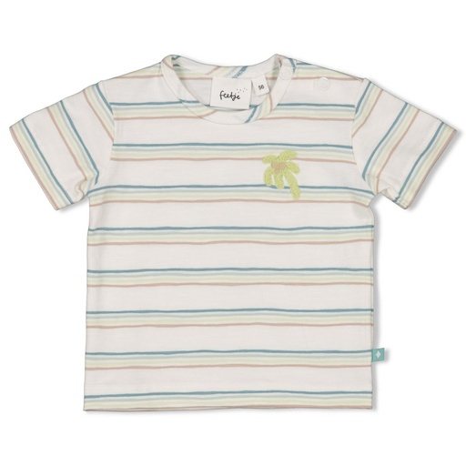 Feetje | T-shirt Boys You Croc My World Stripes Off White