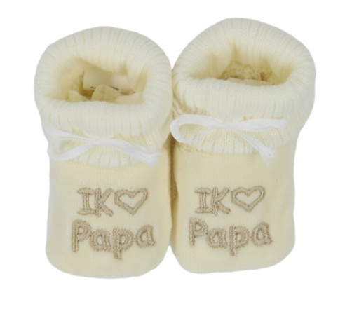 [575480] PetitVillain | Kousen/Slofjes Met Omslag Mama/Papa Ecru One Size