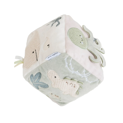 [576627] Baby's Only | Activiteitenkubus Animals Laurel Green/Warm Linnen