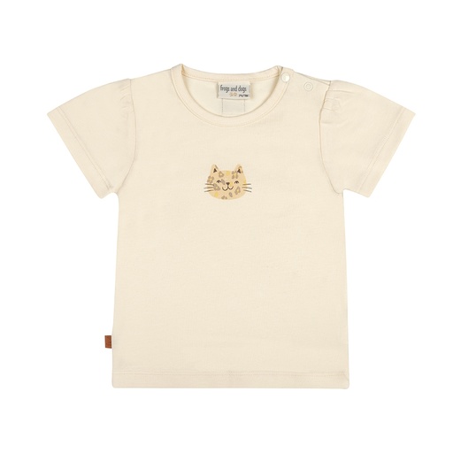 Frogs&Dogs | T-shirt Girls Leo Cat Pearled Ivory 