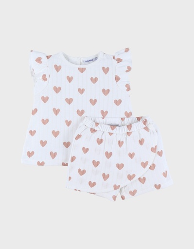 Noukies | Pyjama Hart Jersey Wit 2-delig