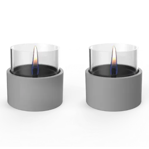 [578416] Tenderflame | Kaars Breeze 10 Keramiek Grijs 2-pack