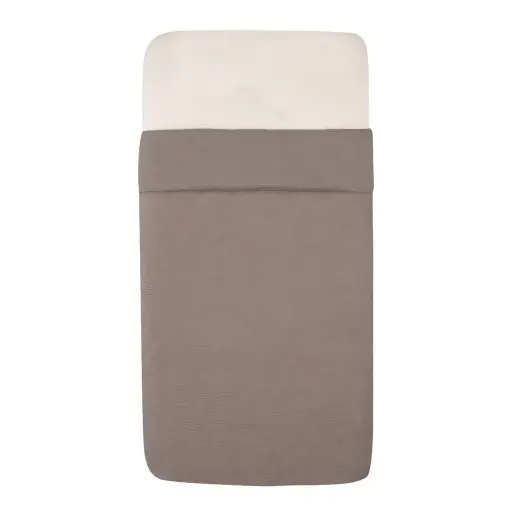 [578605] Witlof for Kids | Deken Rib Velvet Warm Grey Tuck-Inn 40x80cm