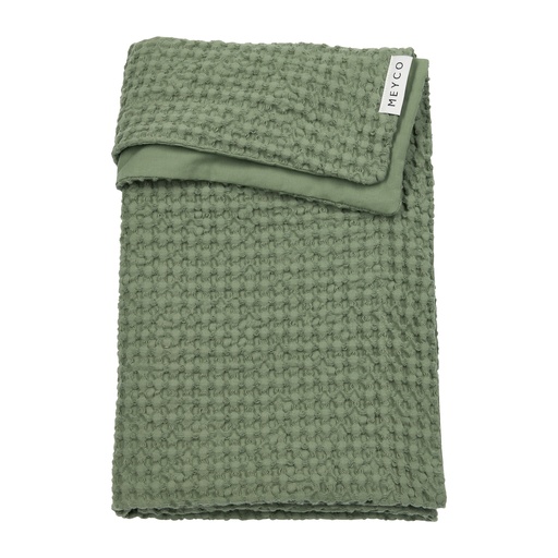 [578772] Meyco | Deken Waffle Cotton Olive Green 100x150cm