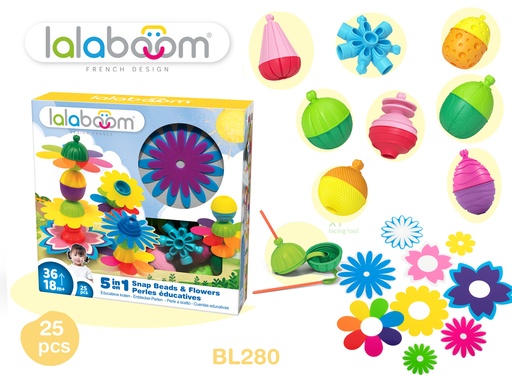 [579014] Lalaboom | Educatief Speelgoed Kralenset Met Bloemen 25-delig