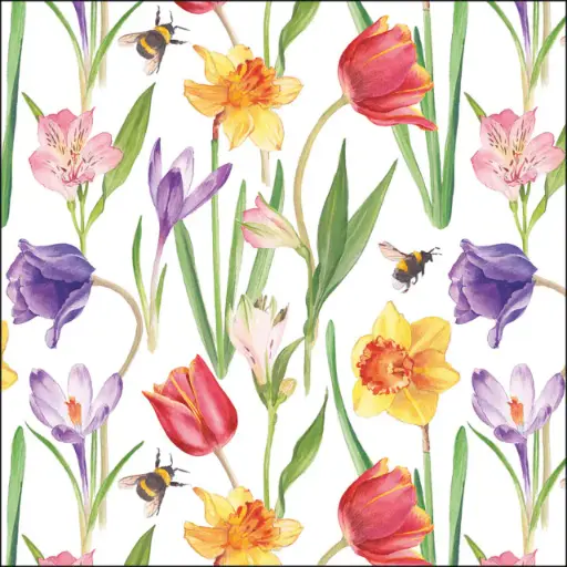 [579036] Ambiente | Servetten Flowers in Spring 3-laags 100%FSC 33x33cm 20-pack