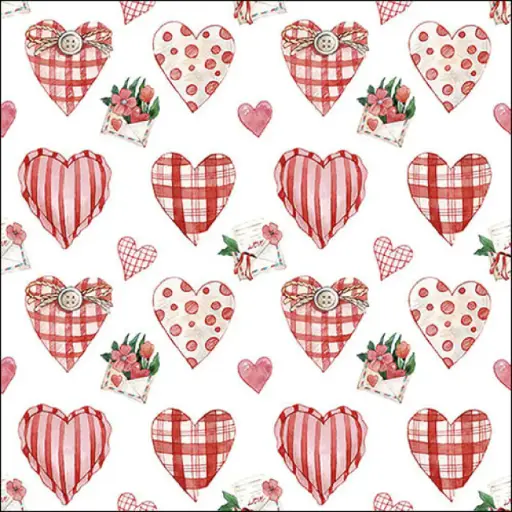 [579041] Ambiente | Servetten Lovely Hearts 3-laags FSC Mix 33x33cm 20-pack