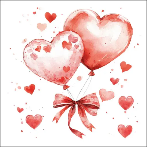 [579043] Ambiente | Servetten Balloon Hearts 3-laags FSC Mix 33x33cm 20-pack