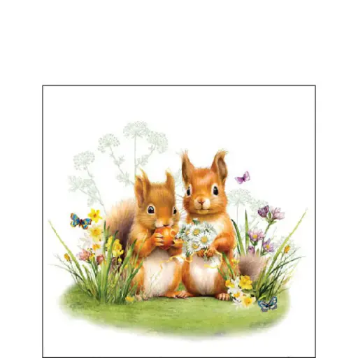 [579049] Ambiente | Servetten Little Squirrels 3-laags 100%FSC 25x25cm 20-pack