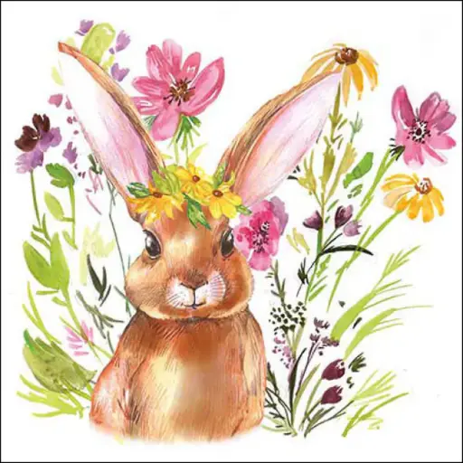 [579050] Ambiente | Servetten Girl Bunny 3-laags FSC Mix 33x33cm 20-pack