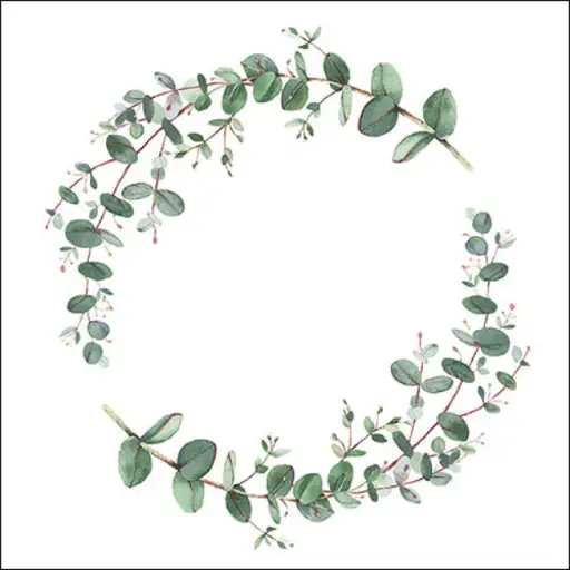 [579056] Ambiente | Servetten Eucalyptus Branch White 3-laags FSC Mix 33x33cm 20-pack
