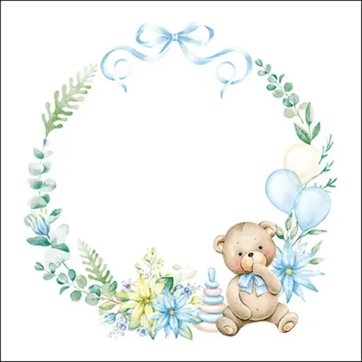 [579058] Ambiente | Servetten Baby Teddy Bear 3-laags FSC Mix 33x33cm 20-pack