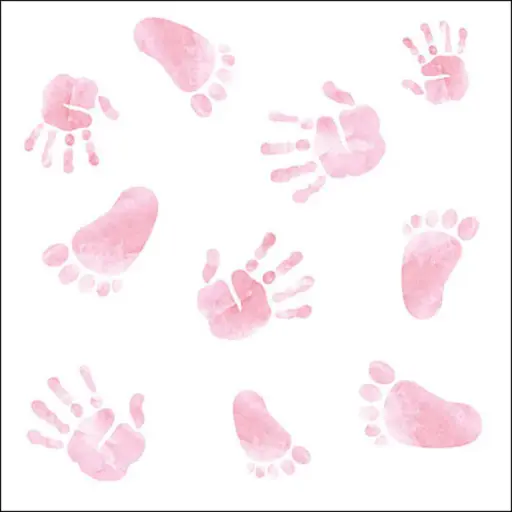 [579061] Ambiente | Servetten Hands And Feet Pink 3-laags 33x33cm 20-pack