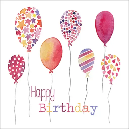 [579065] Ambiente | Servetten Birthday Balloons 3-laags 100%FSC  33x33cm 20-pack