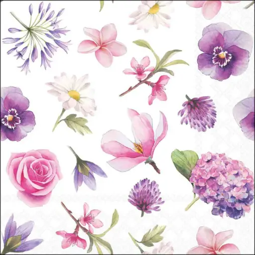 [579110] Ambiente | Servetten Flower Heads 3-laags 100%FSC 33x33cm 20-pack