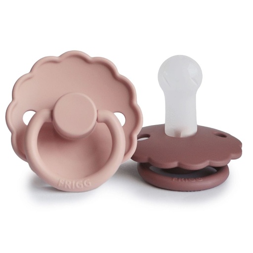 [579354] Frigg | Fopspeen Daisy Ortho/Physio Blush/Woodchuck Siliconen Speen T2 6-18m 2-pack 