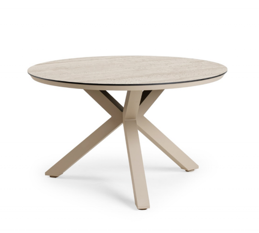 [579500] Tierra | Tuintafel Trespa Travertin Orbital Dining Table Ø120cm Champagne 