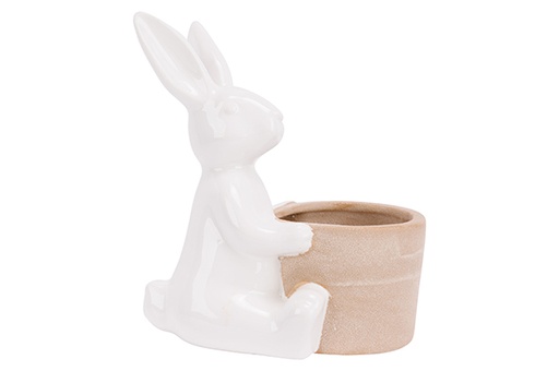 [579560] Cosy & Trendy | Bloempot Konijn Porselein Wit 15x9x16,5cm