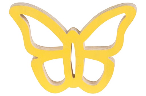[579579] Cosy & Trendy | Hangfiguur Vlinder Hout Geel 14x11x2cm
