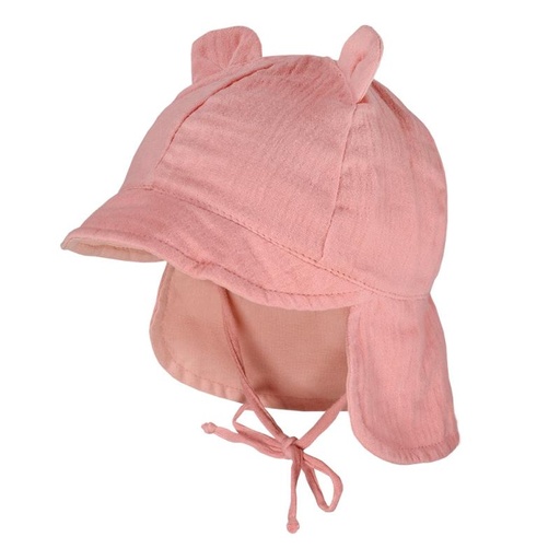 Maximo | Zonnehoedje met Oortjes Muslin Altrosa 