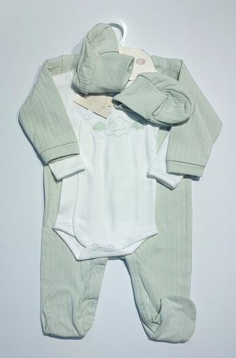 Picco Mini | Pyjama Wolk Giftset Groen 3-delig