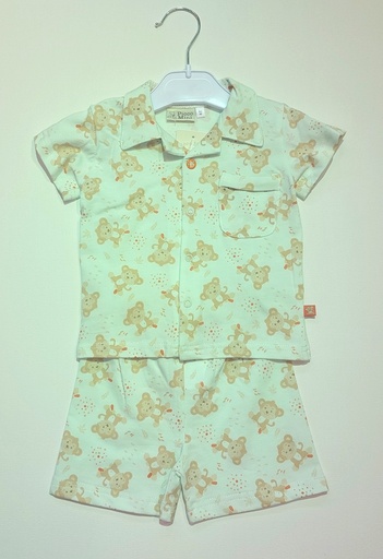 Picco Mini | Pyjama Aap AOP Groen 2-delig