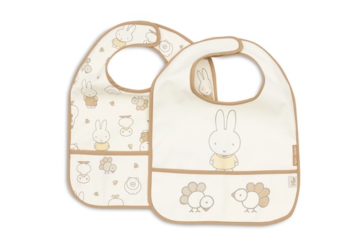 [580210] Jollein | Slabbetje Miffy Family Farm Waterproof Velcrosluiting 2-pack