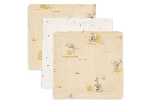 [580312] Jollein | Monddoekje Kangaroots Tetra 31x31cm 3-pack